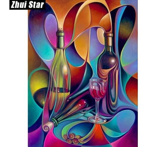 Zhui Star Full Square Drill 5D DIY Diamond Painting "Abstract bottle" handmade 3D Embroidery arts Cross Stitch Mosaic Decor gift