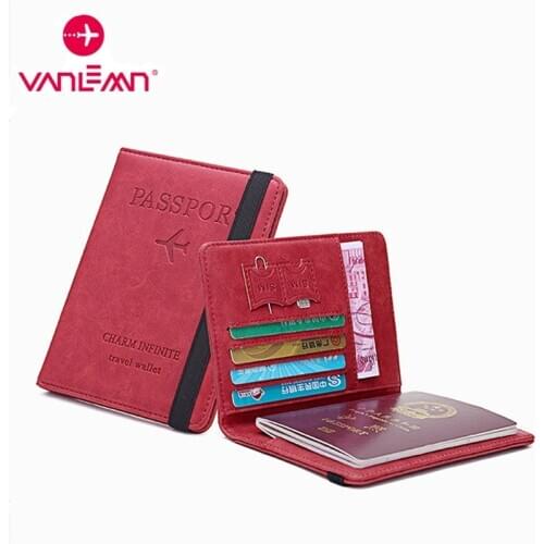 RFID Passport Holder Women Business Passport Cover Case Holder Men Vintage ID Credit Bank Card Holder Wallet Travel Accessories