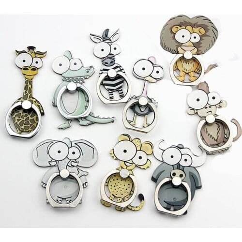 New Phone Ring Holder Mobile Phone Holder Stand Cute Forest Animals Desk Finger Ring Holder Table suporte celular for iPhone
