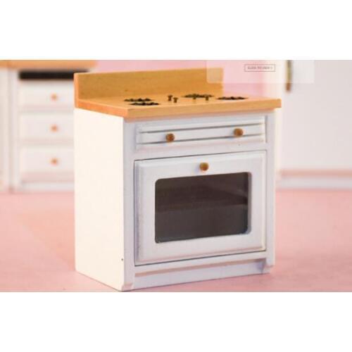 G08-X008 children baby gift Toy 1:12 Dollhouse mini Furniture Miniature rement wooden white kitchen cooker 1pcs