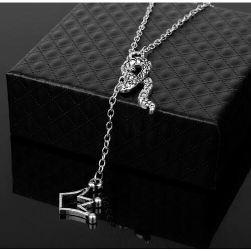 Dongsheng Women Fashion TV Jewelry Riverdale Jughead Jones Crown Charm Pendant Necklace Lariat Chain Necklaces for Women Girl