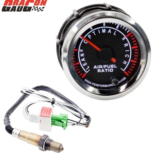 Dragon 2" 52mm Stepper Motor 7 Colors LED Backlight Auto Car Air Fuel Ratio Gauge Narrowband O2 Oxygen Sensor Meter