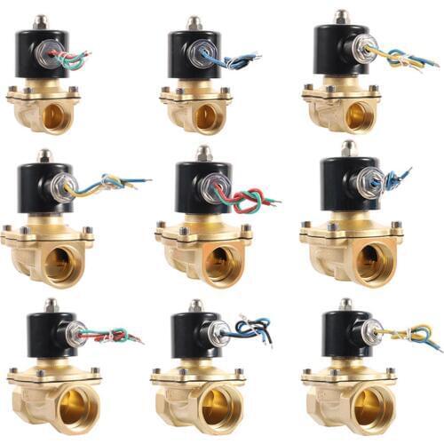 2W Series Normally Closed Electric Solenoid Valve 1/4''3/8'' 1/2'' 3/4'' 1'' 1.2'' Female Thread DC12V/24V AC220V Magnetic Valve