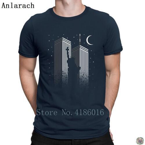 Liberty Twin Towers tshirts Funny Casual Cute Clothes Summer Style mens tshirt Creative Short Sleeve Anlarach Tee tops
