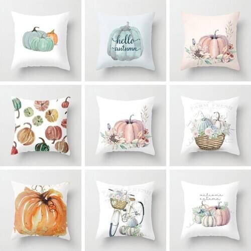 Meijuner New Halloween Cushion Covers Pumpkin Short Plush Pillowcase for Home Decoration Sofa Office Pillowcase MMY006