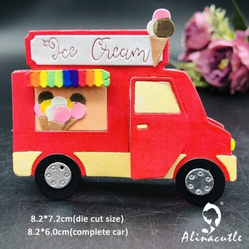 Metal Cutting die Cut Ice Cream Truck Car Summer Scrapbooking Paper Craft Handmade Album Card Punch Art Alinacutle Cut Dies