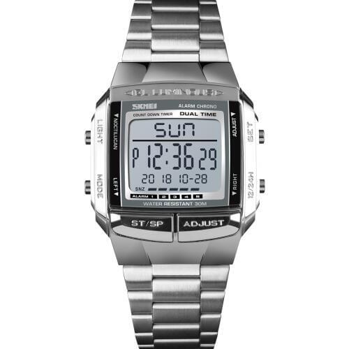 Time Secret Fashion Trend Multifunctional Mens Watch Waterproof Outdoor Sports Clock Business Stainless Steel Digital Watches