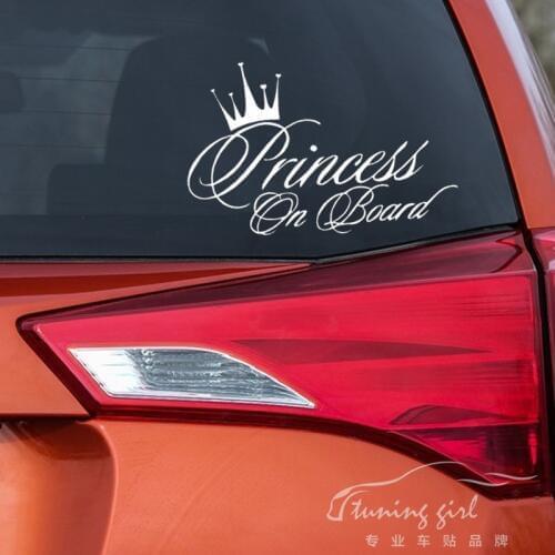 Car Stickers Baby In Car Princess On Board Lovely Girls Creative Decals Vinyls Waterproof Auto Tuning Styling 17x11cm D10