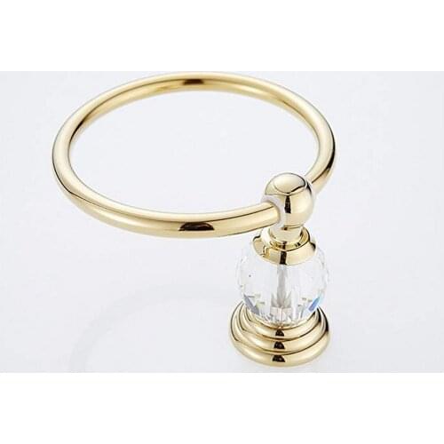 Matte Black Gold Silver Stainless Steel Bathroom Towel Holder Wall Mounted Round Towel Rings Rack Napkin Holder Bathroom Kit