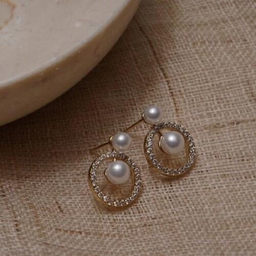 ZDMXJL 2021 New Arrival Fahion Womens Earrings Fine Simple Round Pearl Earrings for Women Bijoux Jewelry Gifts Drop-shipping