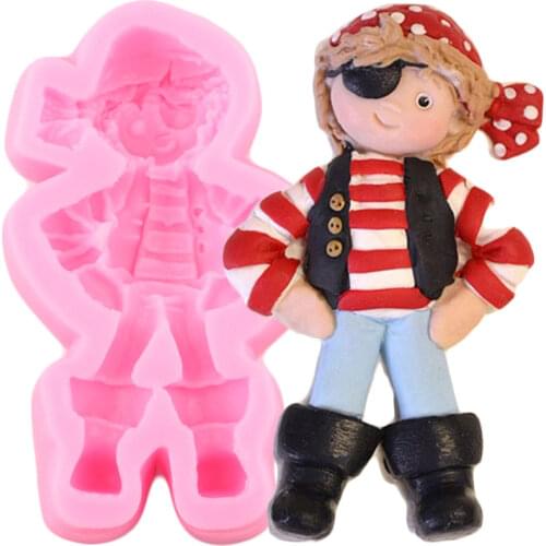 Cartoon Boy Silicone Mold Cupcake Topper Fondant Mould Cake Decorating Tools Resin Clay Candy Molds Chocolate Gumpaste Moulds