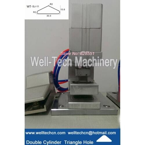 Pneumatic Triangle Hole Punching Machine V-cut Punching Device with Double Cylinders Foot Valve Control Super-pressure Puncher
