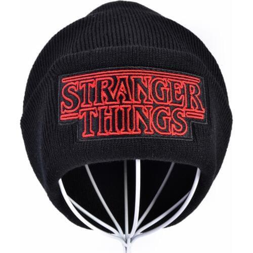 New Unisex Warm Beanine Winter Hat Dustin Stranger Things Dustin Black Knit Beanie Cap Hat Men Women Wool knit caps