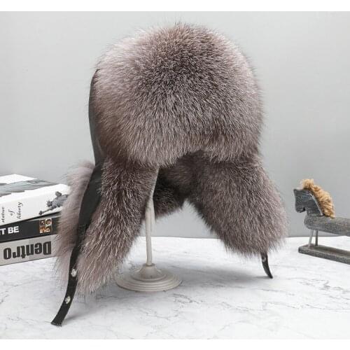 Fox Fur Hat Mens Hat Middle-Aged And Elderly Warm Winter Leather Fur Raccoon Dog Wool Cotton Hat Winter