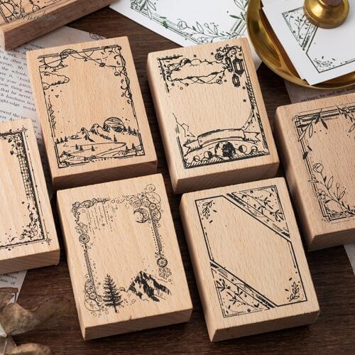 XINAHER Vintage Plant leaf label decoration stamp wooden rubber stamps for scrapbooking stationery DIY craft standard stamp