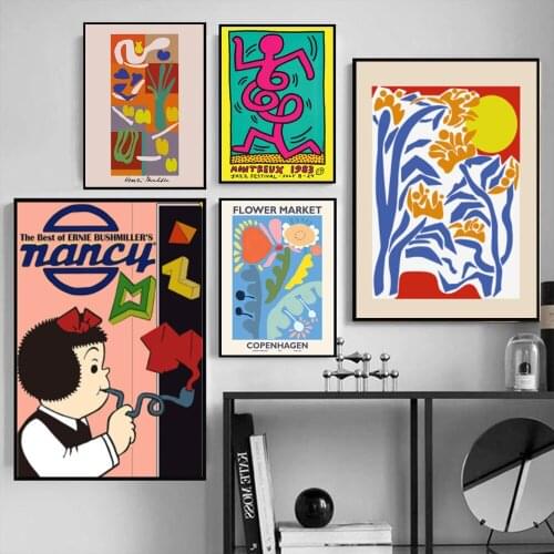 Modern Abstract Boho Style Gallery Canvas Painting Posters and Print Wall Art Pictures Posters Living Room Home Decor Cuadros