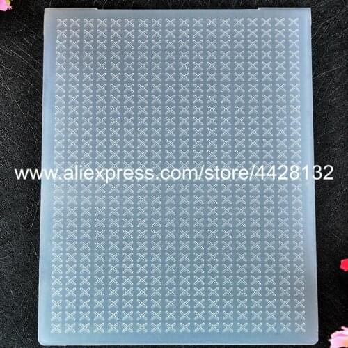 X Pattern Plastic Embossing Folder For Scrapbook DIY Album Card Tool Plastic Template 12.1x15.3cm 8120425