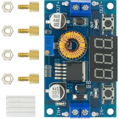 XL4015 High power 5A 75W DC-DC Adjustable Step-down Charger Module Step Down Buck Converter LED Driver with Red Voltmeter