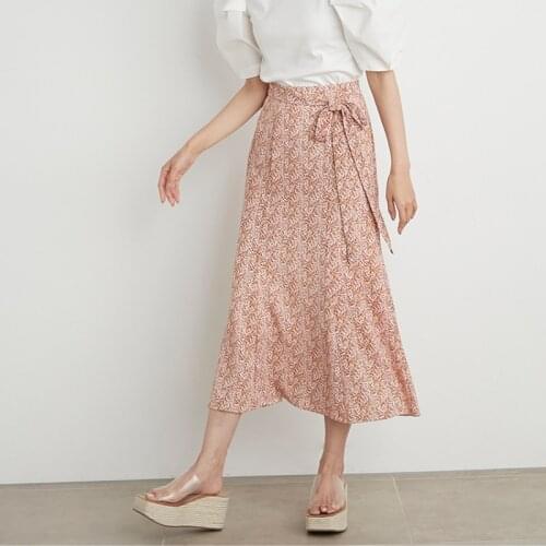 Japan Style New Summer Woman Skirts Cute Temperament Chiffon Print Long Skirt Trumpet Elegant Office Ladies High Waist Faldas