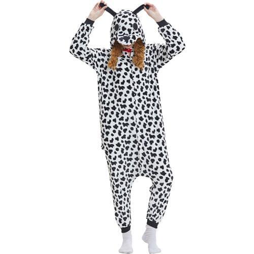 Dalmatians Animal Women Pajama Suit Onesie Kigurumis Homewear Sleepwear Flannel Soft One Piece Unisex Pijamas Party Costume