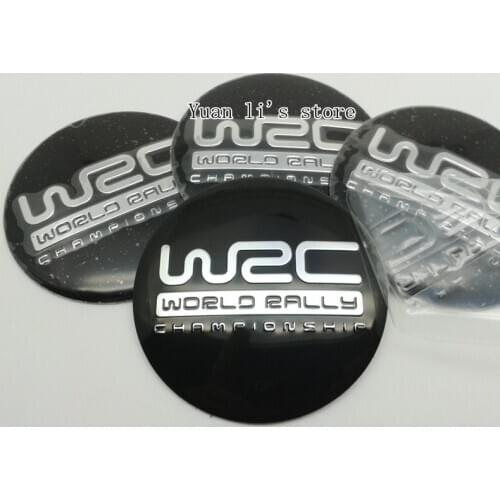 1 Set(1 Set=4pcs) WRC Wheel Center Hub caps hubcap Emblem Sticker decal black Car Styling