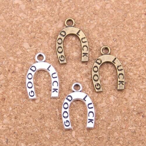 136pcs Charms lucky horseshoe good luck 17x12mm Antique Pendants,Vintage Tibetan Silver Jewelry,DIY for bracelet necklace