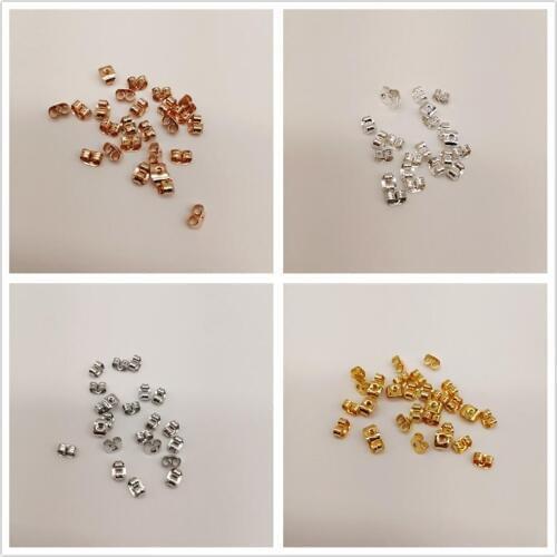 200pcs Earring Backs Plug DIY Jewelry Findings Butterfly Buckle Blocked Stopper Jewelry Making Accessories For Making Earrings