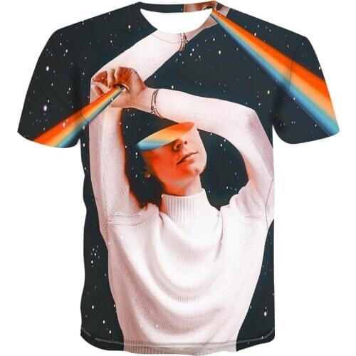 2020 3D printing t-shirt popular color crayon personalized mens head cool trend short sleeve summer 3D T-shirt handsome s-6xl