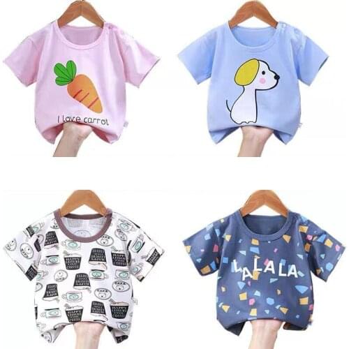 2021 New Summer Baby Boys T Shirt Cotton Casual Toddler Kids Short Sleeve Tops Tees Baby Girls T-shirts Childrens Clothes Brand