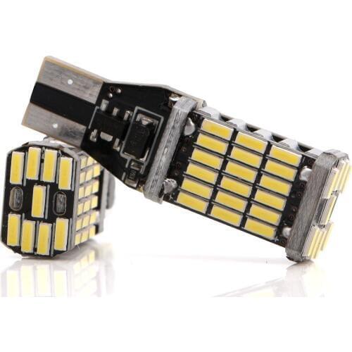 4Pcs 5W White T10 194 921 912 906 T15 W5W 4014 45-SMD LED Lights Bulb For Car Replacement Bulbs Backup Reverse Side Marker Light