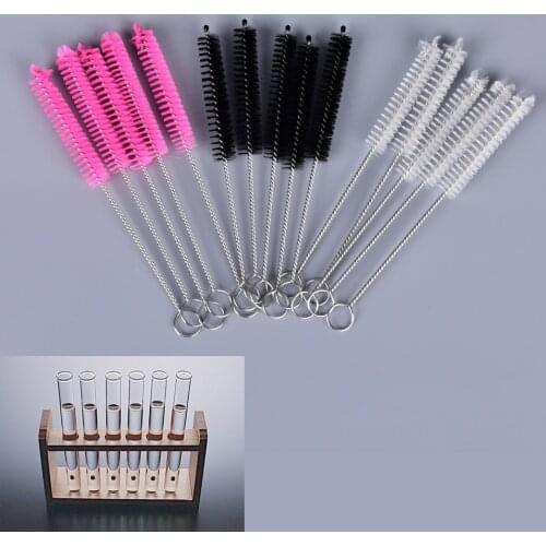 5Pcs Pink Chemistry Test Tube Bottle Washing Brush Baby Feeding Bottle Straw School Laboratory Cleaning Supplies
