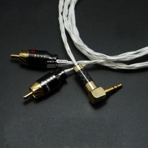 HIFI 3.5mm To 2 RCA Audio Cable for Computer Amplifier Speakers Phone w/ Japan Furukawa Silver Plated Line PAILICCS Plug