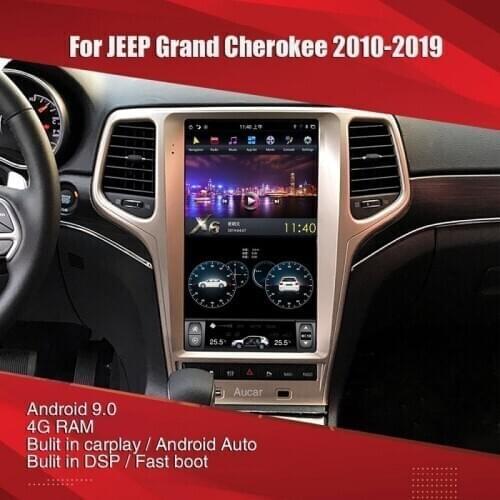 13.6" Android 9.0 4G+64G Tesla style Car GPS Navigation For JEEP Grand Cherokee 2010-2019 head Unit Multimedia Auto Radio Tape