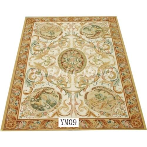 Free shipping 4'x6' French Aubusson rugs handmade woolen carpets,100% New Zealand Wool