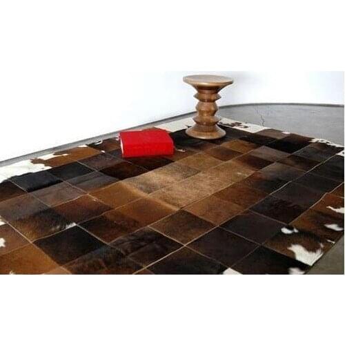 Free shipping Cow leather carpet mats bedroom carpet