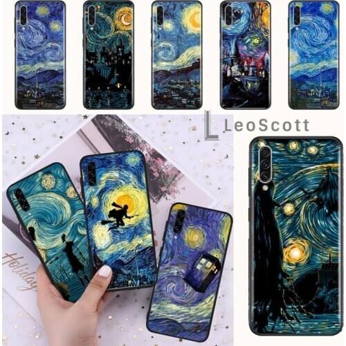 Van Gogh Starry Night Star Phone Case For Samsung A20 A30 30s A40 A7 2018 J2 J7 prime J4 Plus S5 Note 9 10 Plus