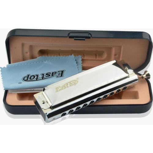EASTTOP Harmonica 10 Hole /40 Tone Chromatic Professional Wind Musical Instruments Mouth Organ Gift C Key Kids Adult