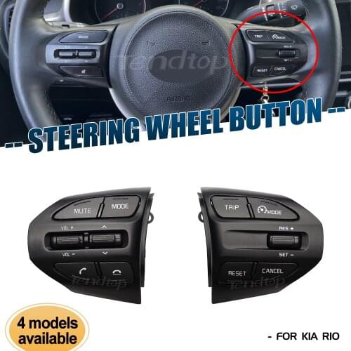For K2 Cruise Control Button For Kia RIO 4 X-LINE 2017 2018 2019 Multifunction Steering Wheel Button Module Bluetooth Phone Car