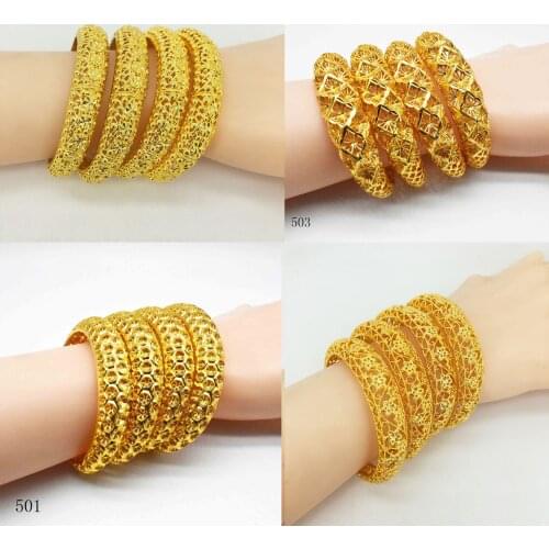 Arab national bracelet round open hollow flower design luxury gold cuff bracelet Algerian wedding bride gift