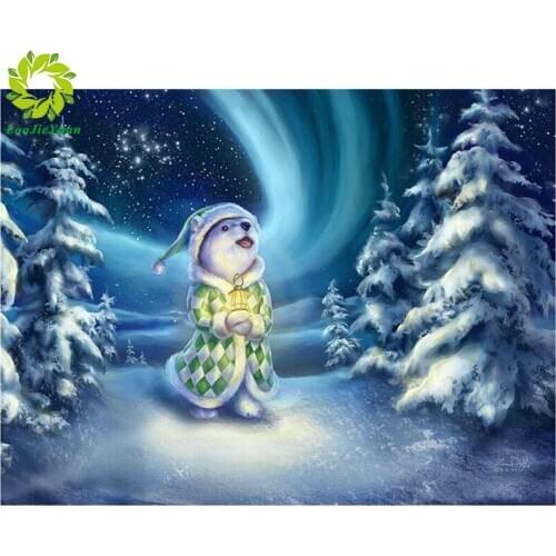 LaoJieYuan Full drill Diamond Painting Snow Bear 5D DIY Diamond Embroidery Art Kit Home Decoration painting with diamonds art