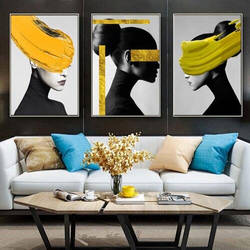 Fashion Creative Masked Abstract Woman Poster Canvas Painting Wall Art Picture Prints Scandinavian Home Decoration Free Shipping