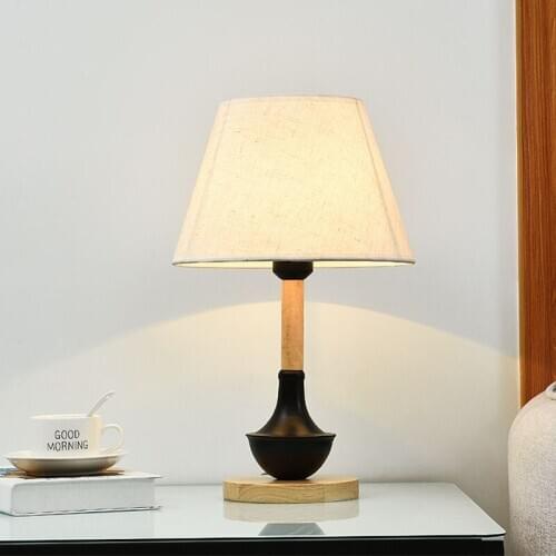 ODIFF simple Nordic bedroom bedside lamp living room wooden study wedding led warm light eye protection breast feeding lamp
