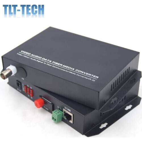 One pair 20KM SM Video 10/100Mbps Ethernet Over Fiber Optic Media Converters for Analog and IP Camera