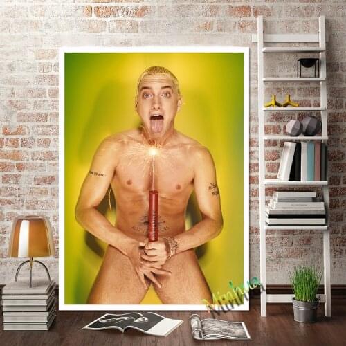 Eminem Poster Hip Hop Rapper Prints Canvas Wall Art Pictures For Living Room Home Decor Painting