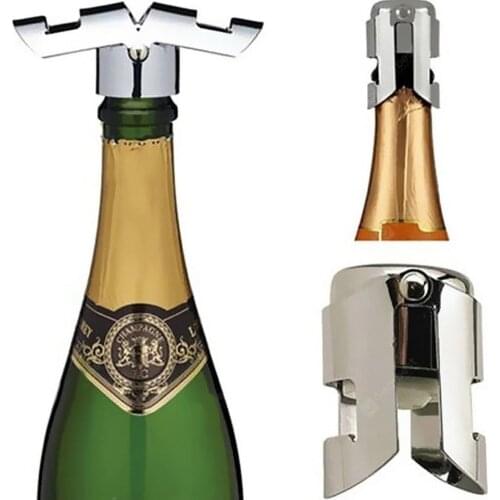 Stainless Steel Champagne Wine Bottle Stopper Portable Sealer Saver Stopper Cap Bottle Opener For Bar Tool Bar Accessory
