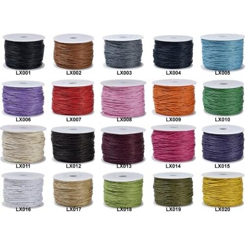 Durable 100yds/Spool 1MM Black Waxed Cotton Cord Beading Craft Shamballa DIY Jewelry Making String Thread Wire Rope Accessories