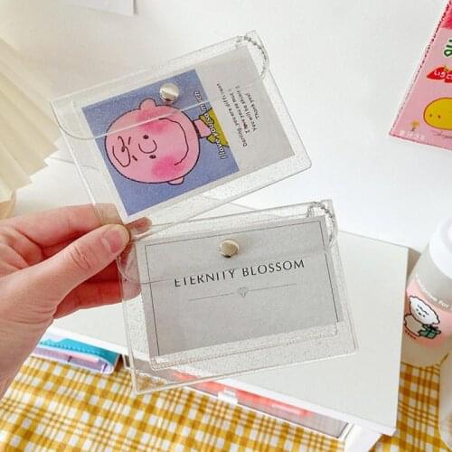 Transparent PVC Button Storage Bag Mini Portable Chain Zero Wallet Waterproof Anti-tear Snap Pack Stylish Simpl Modern Coin Purs