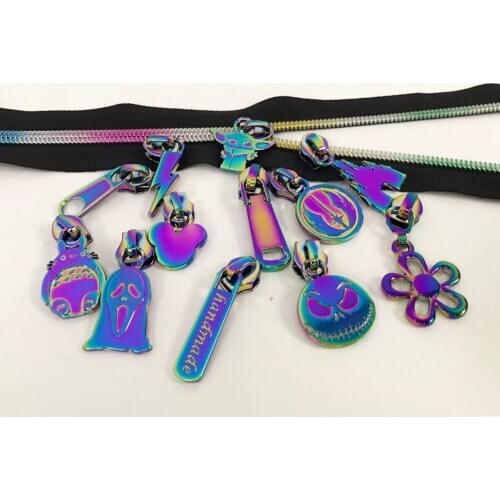 Handmade rainbow metal zipper puller alloy metal zipper puller design for handbag