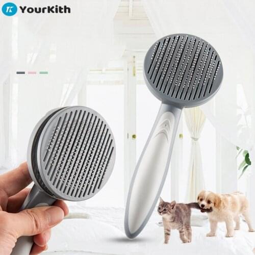 YourKith Dog Hair Removal Comb Cats Comb Peine Para Gatos Cat Flea Comb For Dogs Grooming Tool Automatic Hair Brush