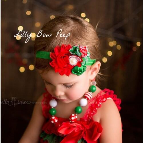 Christmas children chiffon flower head baby Christmas decoration head ornaments baby chiffon flower headband